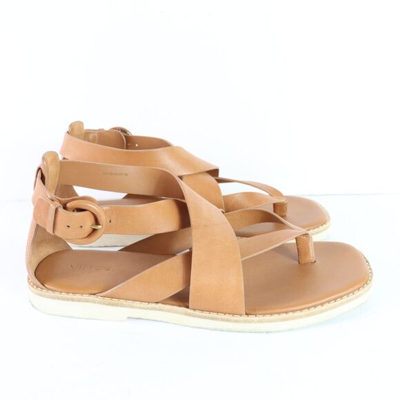 Vince Morris Strappy Flat Sandal - Tan Size 9 / 39 - Picture 1 of 8
